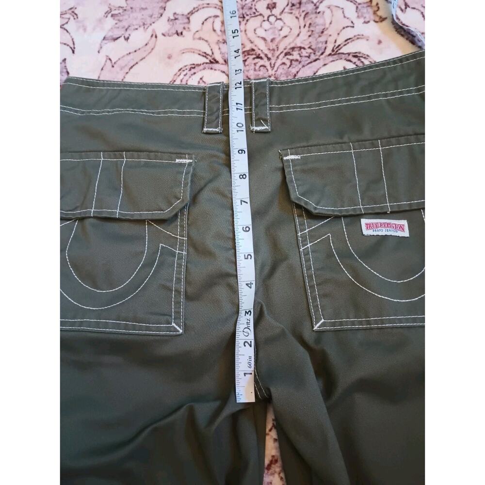 True Religion Bobbi Baggy Cargo Joggers Womens 26 Green Streetwear Utility - Picture 10 of 12